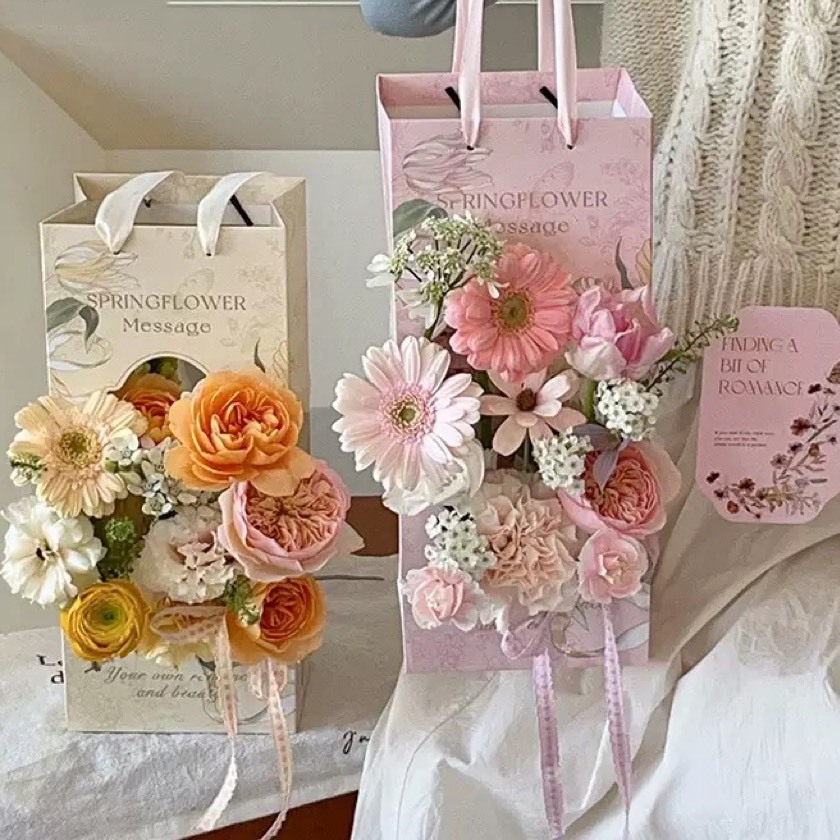 鏤空手提碎花盒(5入)