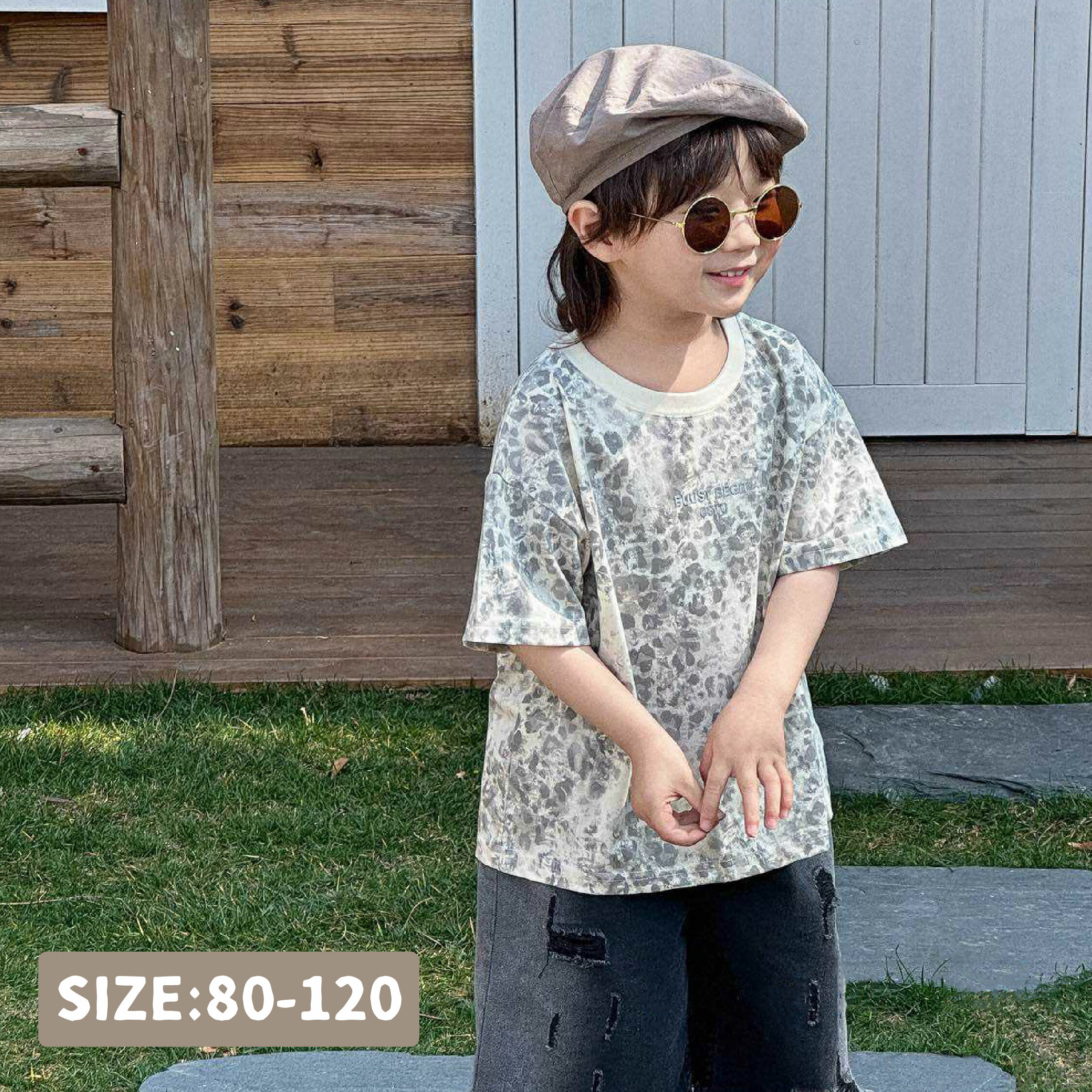 【H50102】閃亮亮豹紋舒適質感上衣/短T