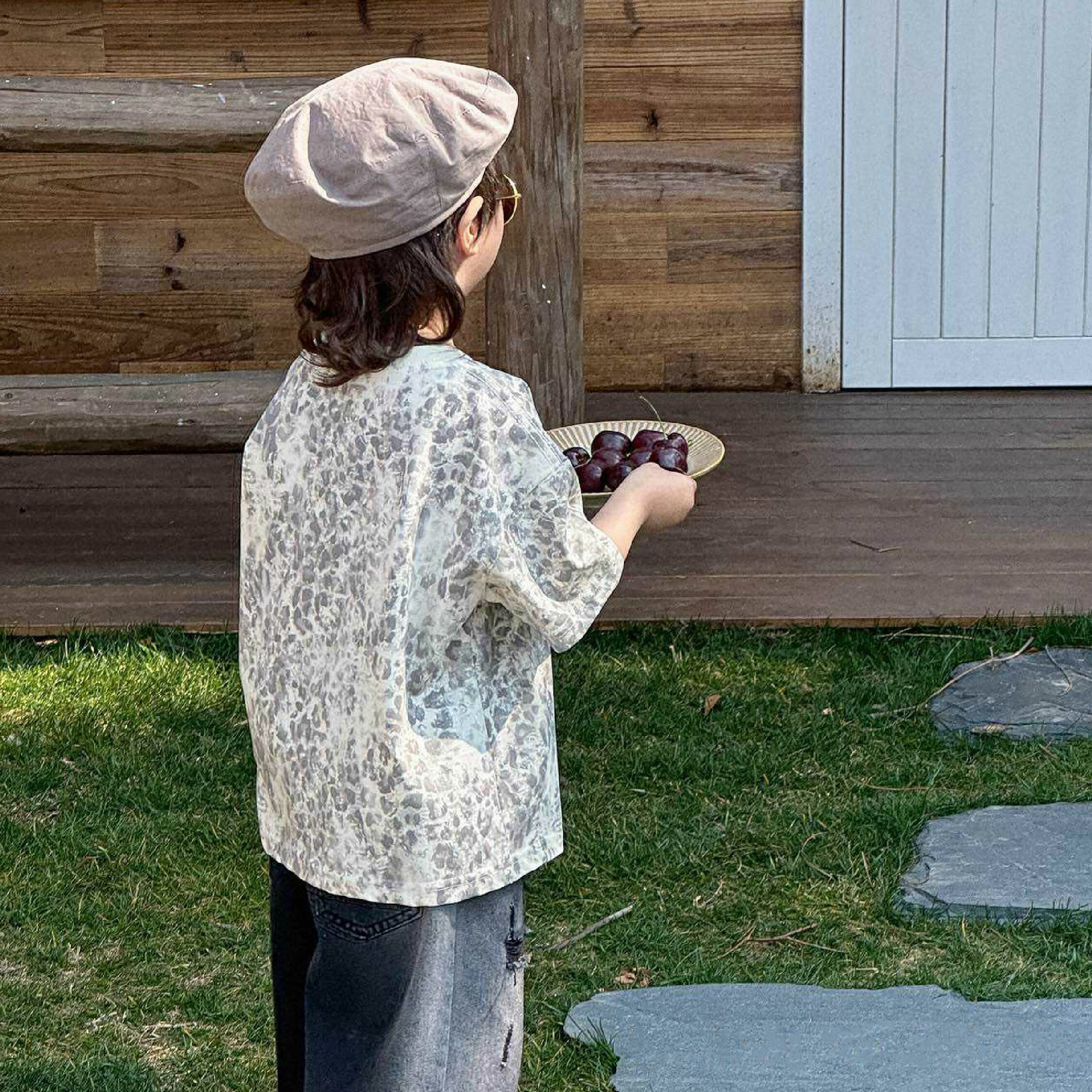 【H50102】閃亮亮豹紋舒適質感上衣/短T