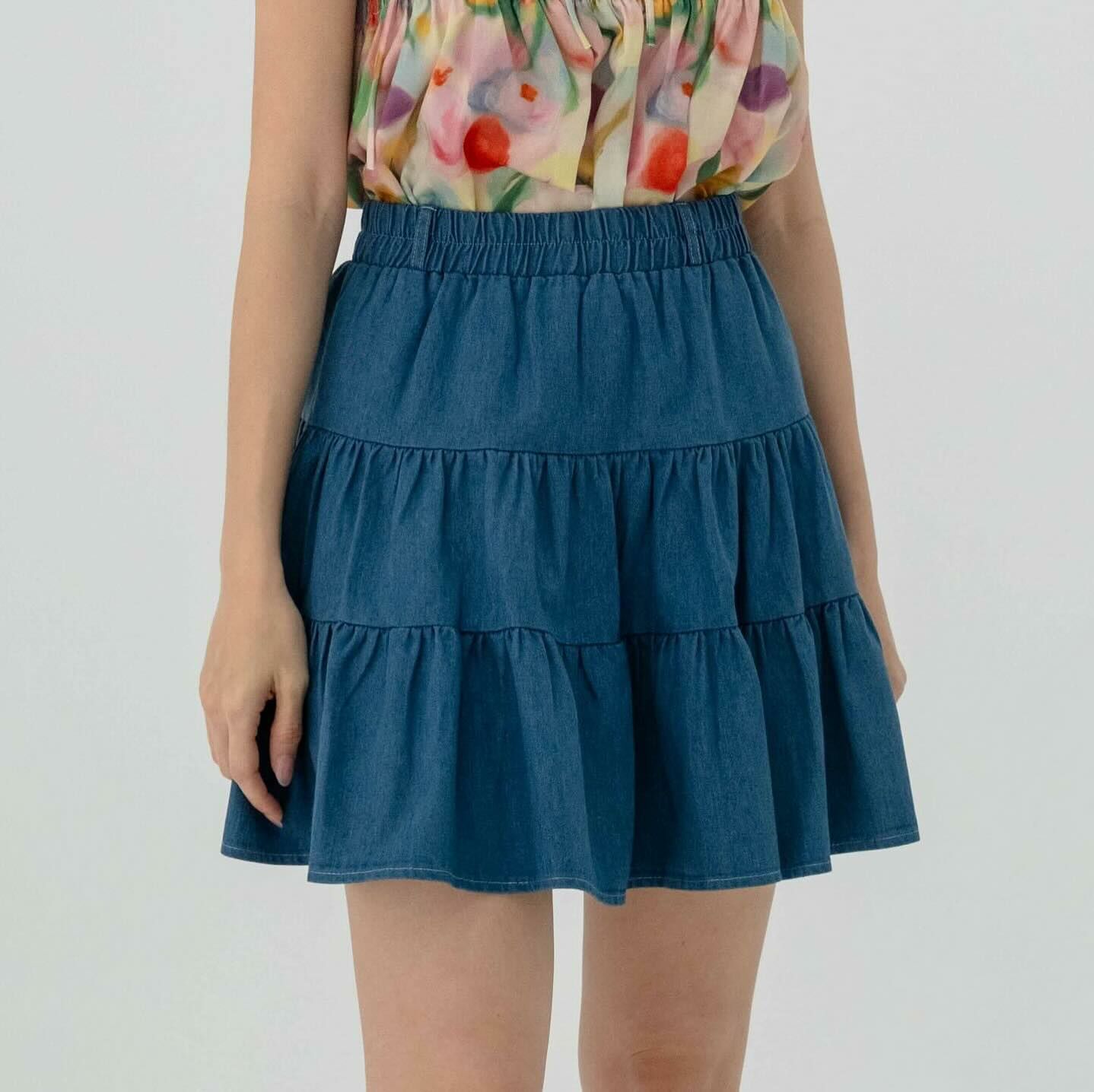 Kimmame - Denim Carnation 牛仔蛋糕短裙