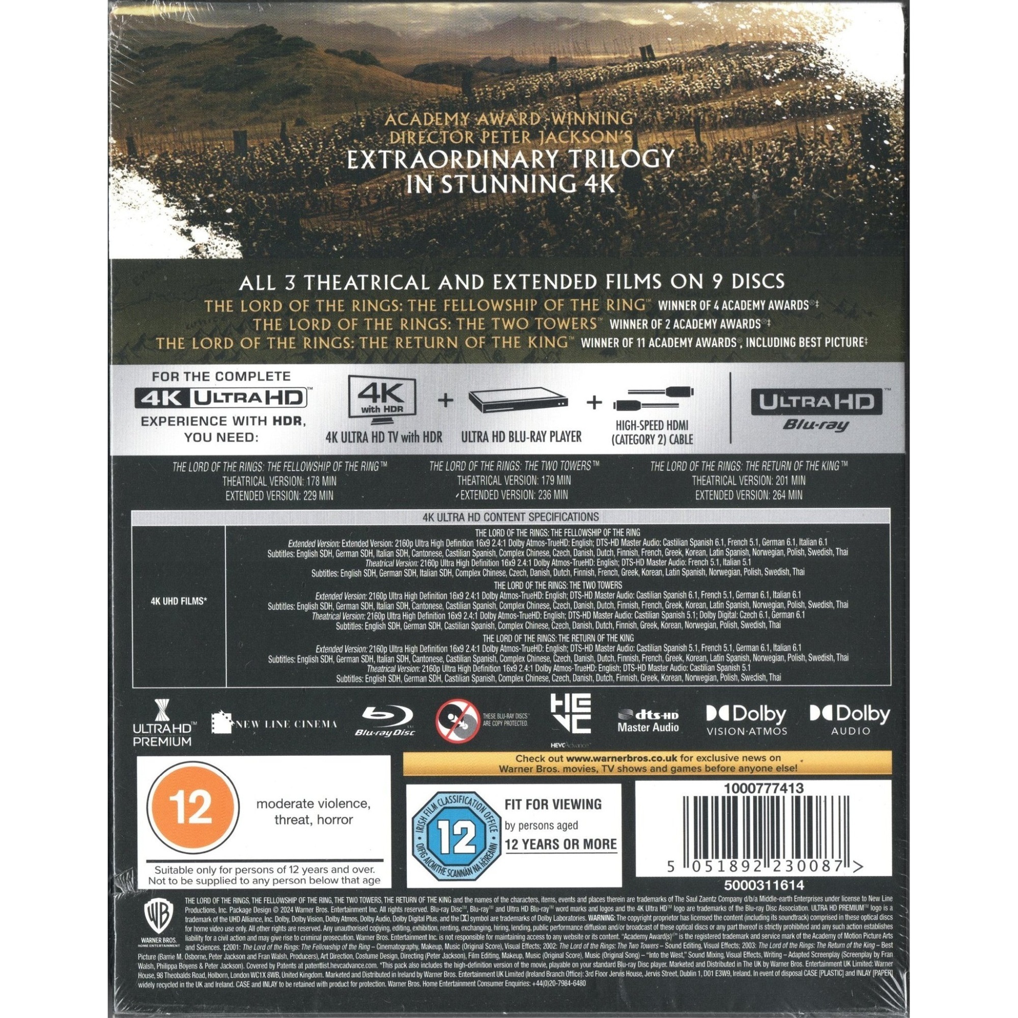魔戒三部曲 (2001-2003) (4K Ultra HD) (英國版)