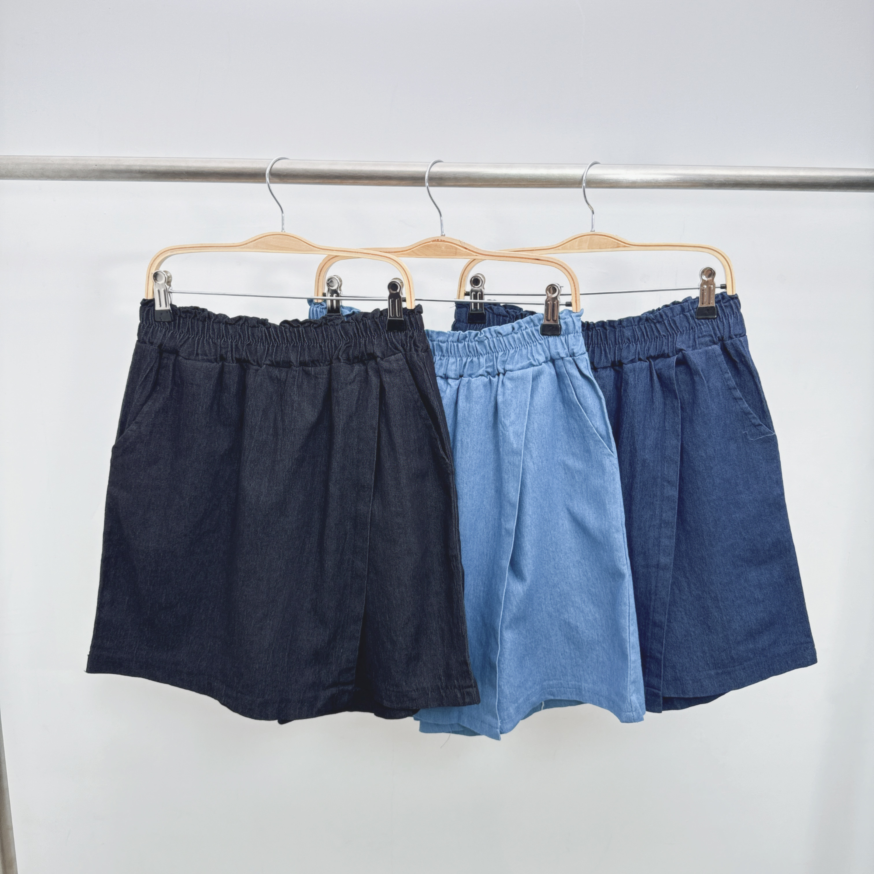 ⭐️⭐️【預訂】第三團～層次拼布仿牛仔短裙褲 (G126-G128)