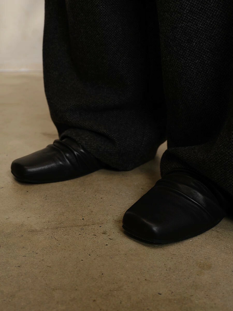 JCA 褶皺 雙層牛皮 芭蕾鞋 拖鞋 皮革 #鞋子