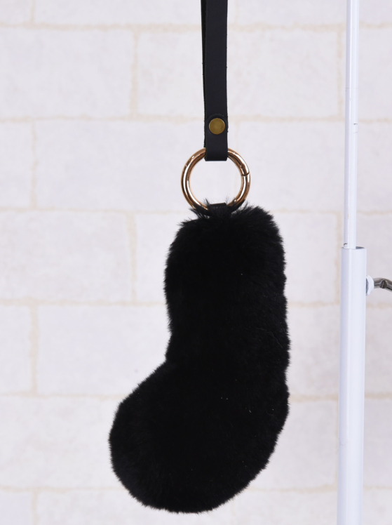 毛毛尾巴鑰匙圈(黑色)