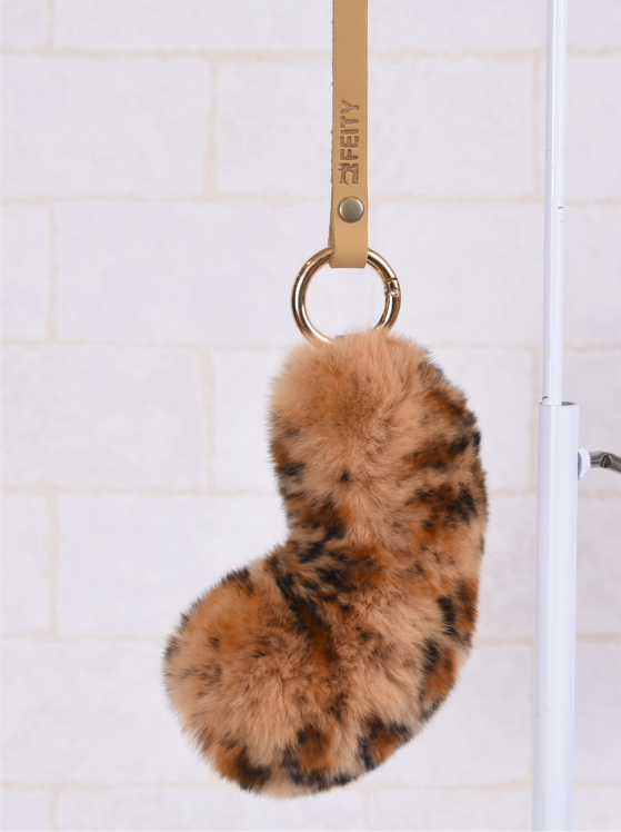 毛毛尾巴鑰匙圈(豹紋)