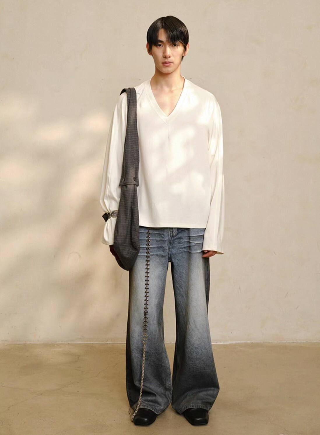 JCA 格紋 扭轉鏤空 結構 大肩帶 #包包