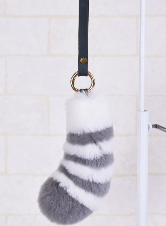 毛毛尾巴鑰匙圈(柴郡貓色)