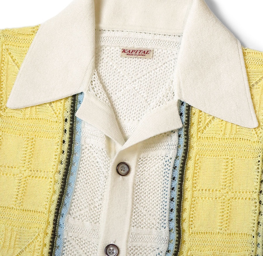 KAPITAL 2025 12G CROCHET KNIT TENNESSEE ALOHA POLO - PRE ORDER ITEM (預訂中)