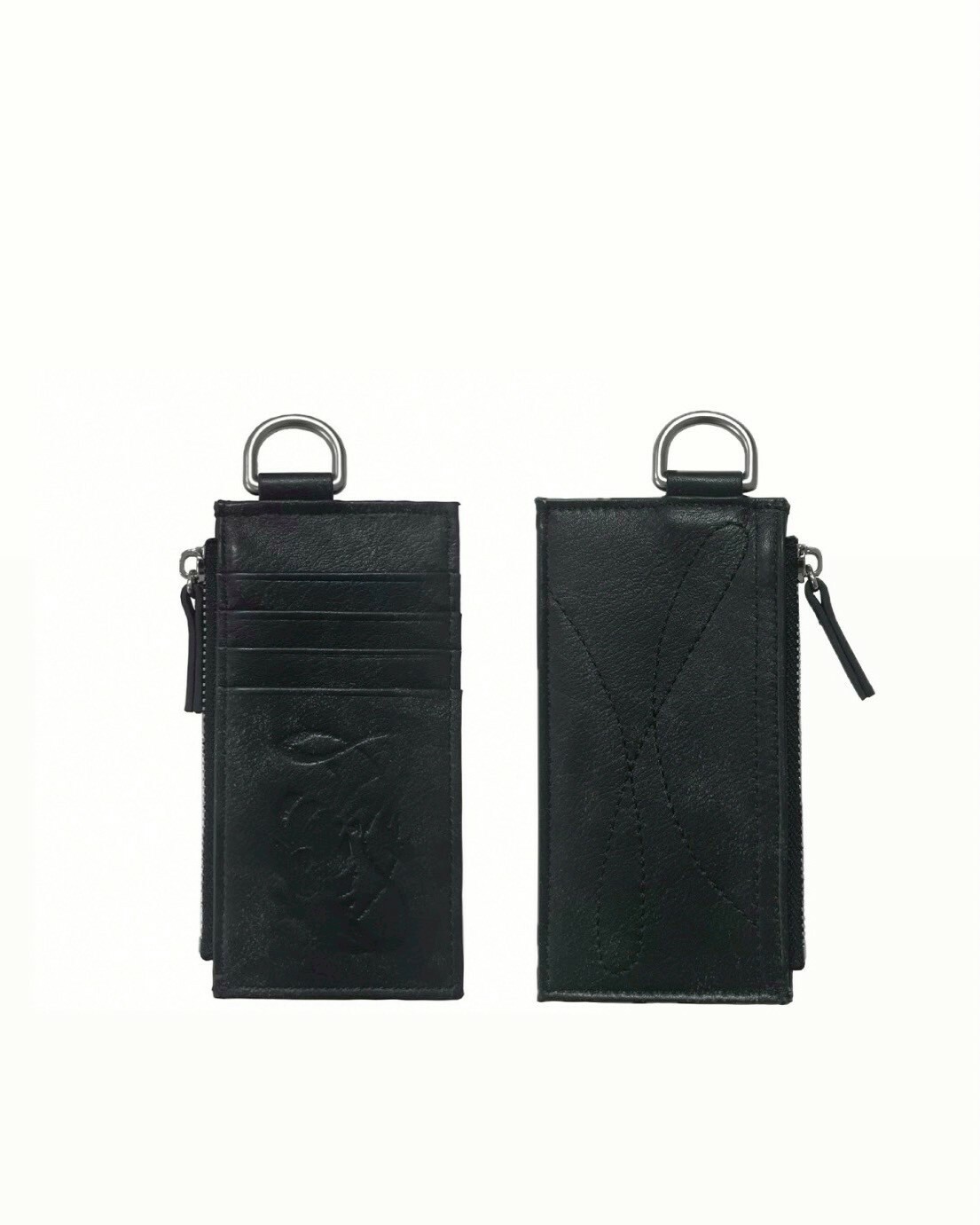 JCA 鳶尾花 做舊 雙層牛皮 擦皮刷色 壓花 #卡夾包