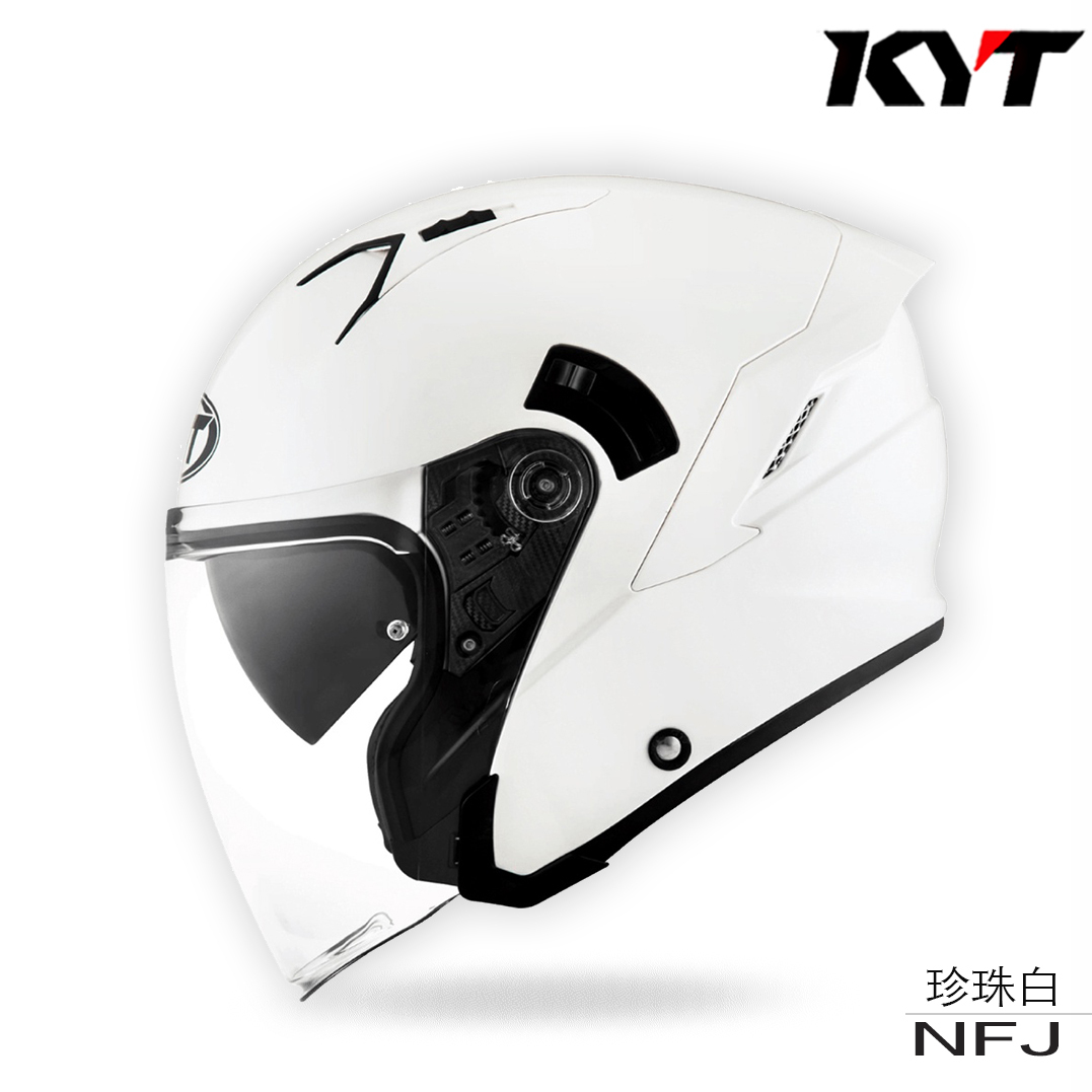 KYT NFJ 素色 半罩安全帽 珍珠白
