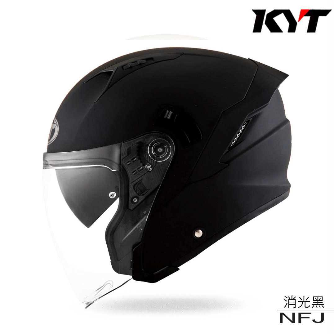 KYT NFJ 素色 半罩安全帽 消光黑