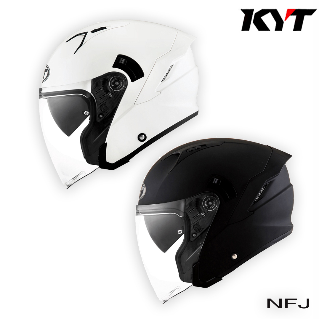 KYT NFJ 素色 半罩安全帽 消光黑