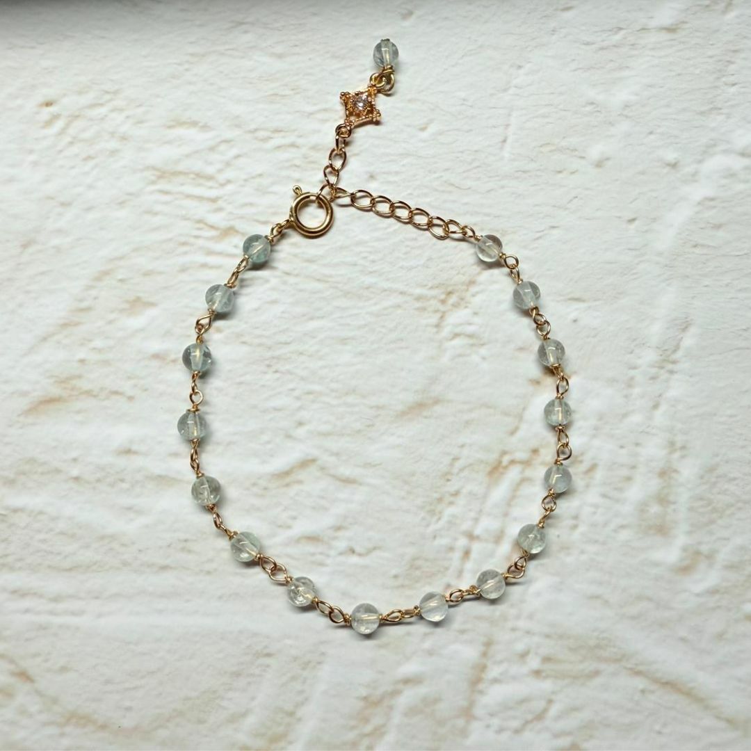 全人手手工繞線手鍊 • 海藍寶 C款