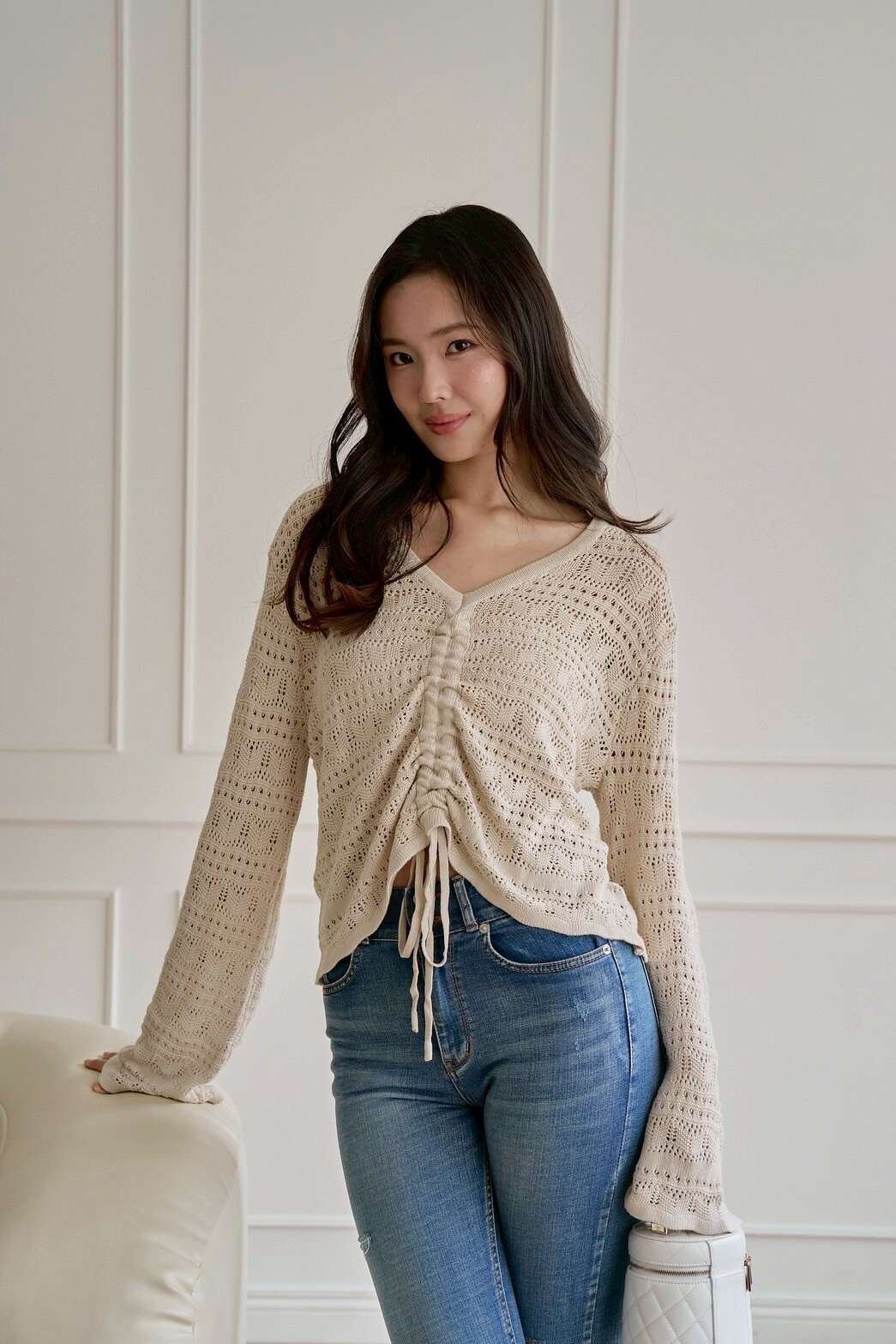 抽繩編織上衣_AMISSA（米杏）
