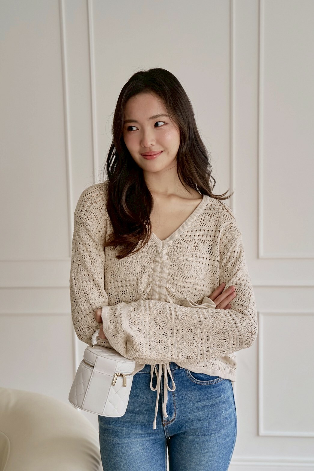 抽繩編織上衣_AMISSA（米杏）