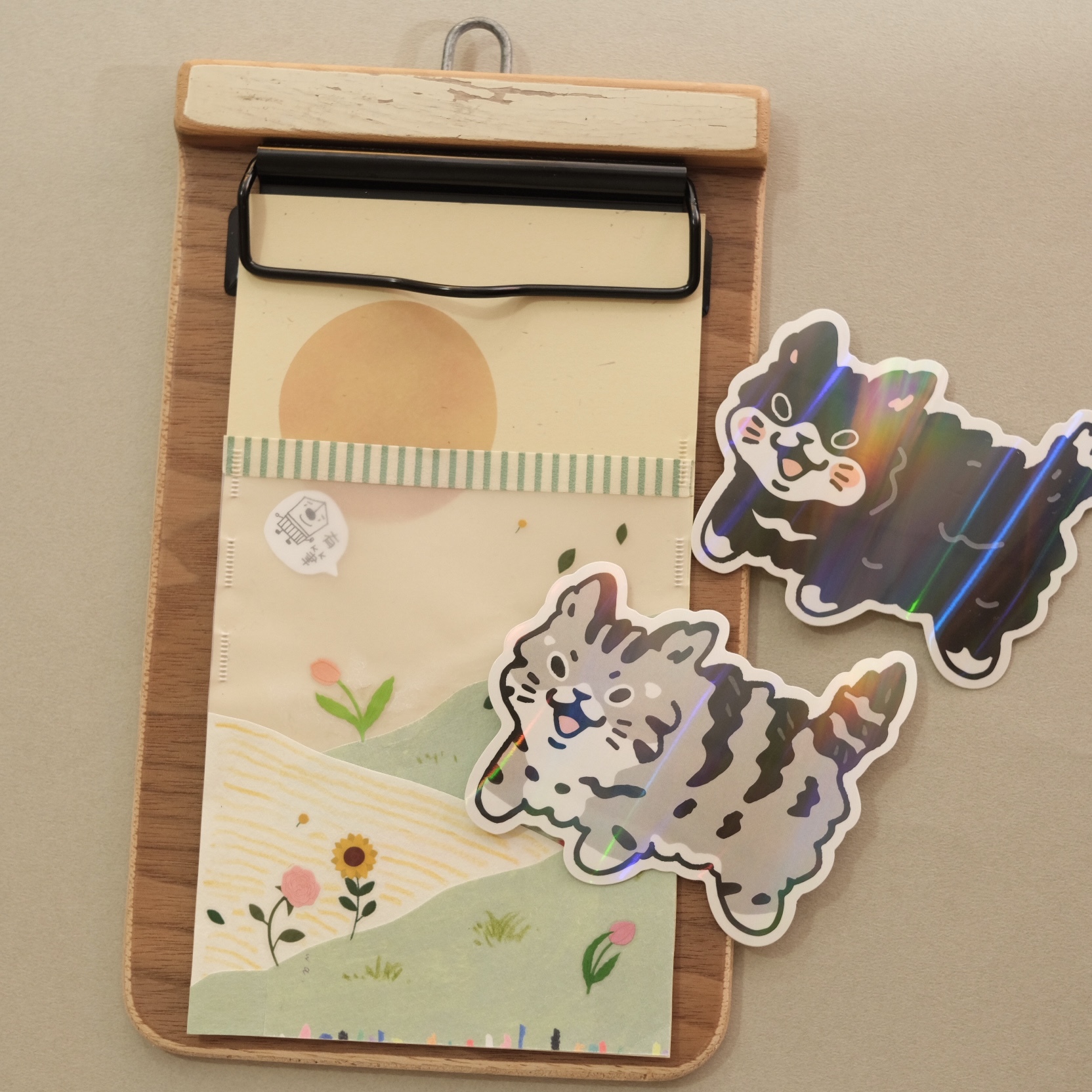 White Jimi - Cat rainbow sticker