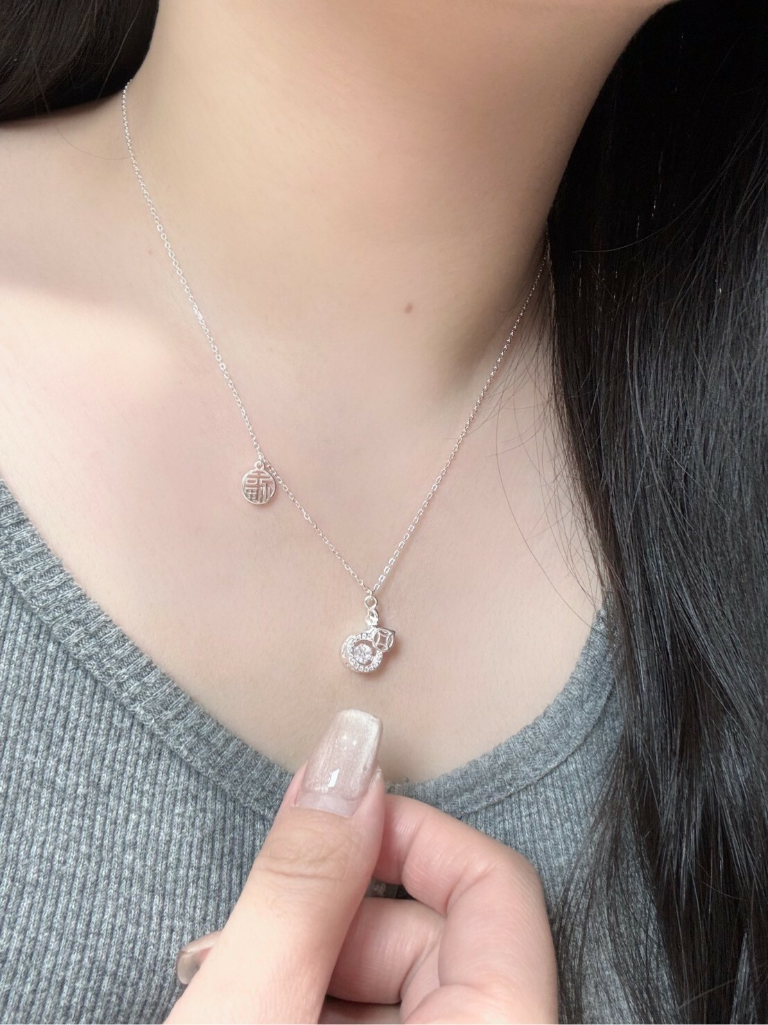 福氣滿滿葫蘆純銀項鍊