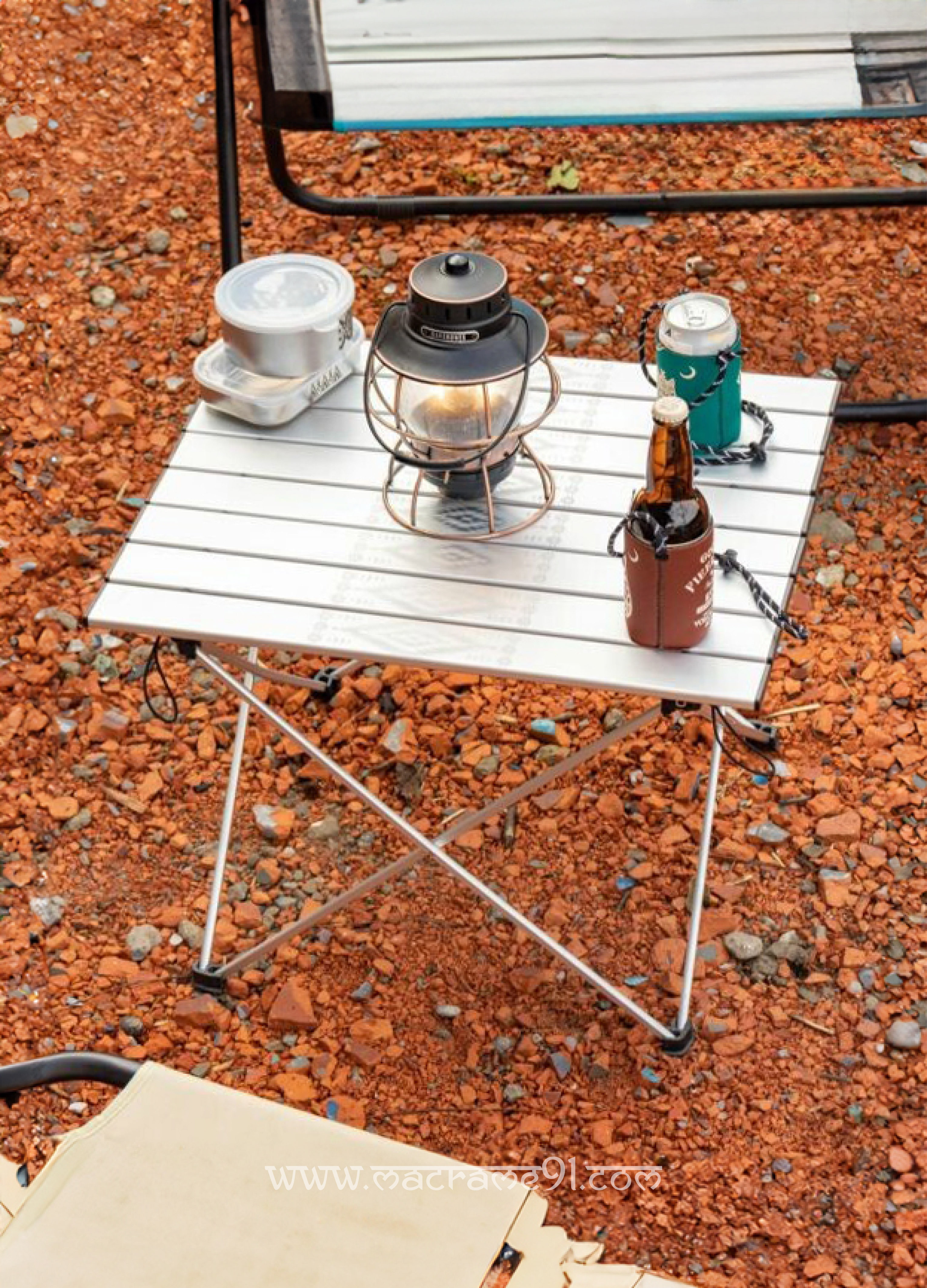 Amina - Outdoor Aluminum Collapsible Table - CMTP21A3 - Wood / Water (0428)