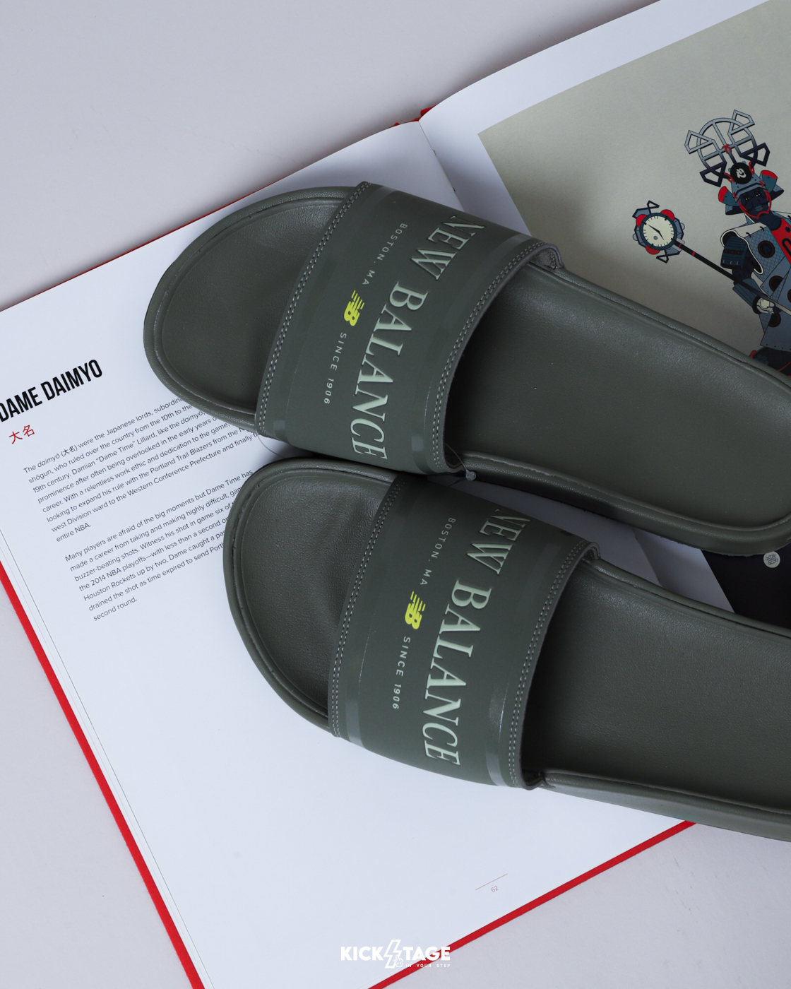 男鞋 NEW BALANCE SLIPPERS 綠色 拖鞋 NB 美式復古 基本 拖鞋 【SMF200Q1】NBS