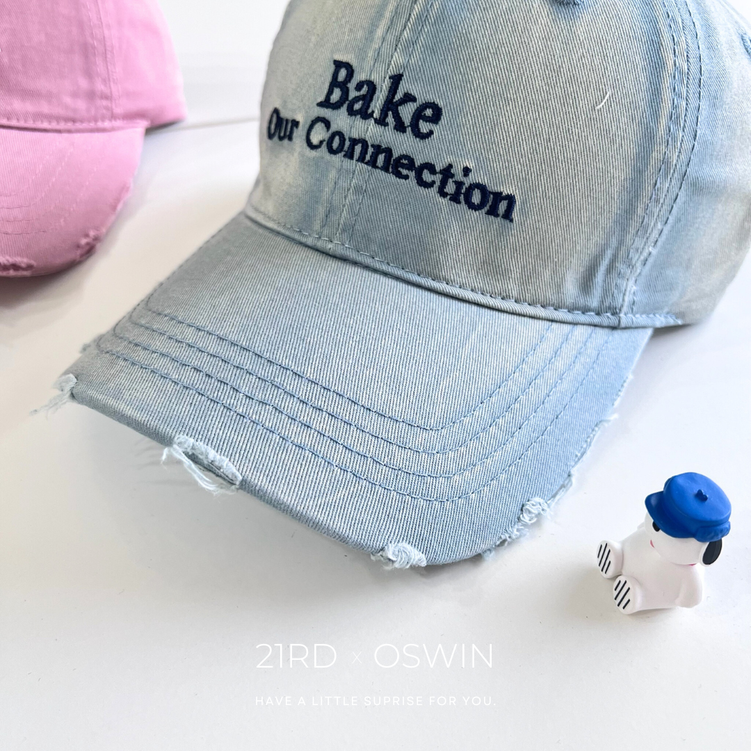 韓系 Bake 字母 刷破棒球帽
