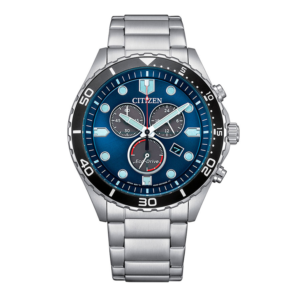 【Citizen 星辰】AT2560-84L 三眼計時 日期顯示 夜光 不鏽鋼 光動能 石英 手錶