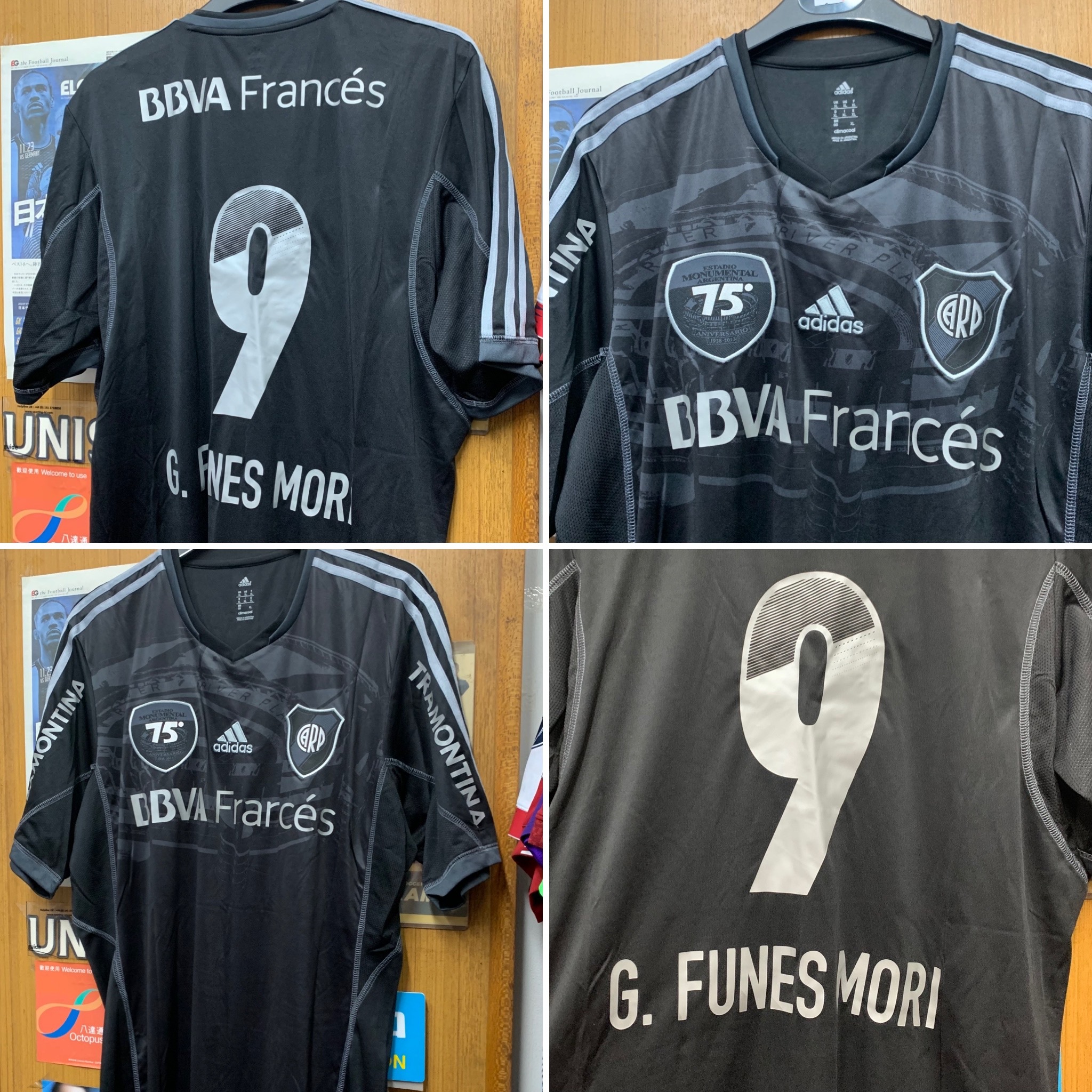 2013 River Plate 75th Anniversary Limited Shirt with 9 G.FUNES MORI [Used, XL 90% New]