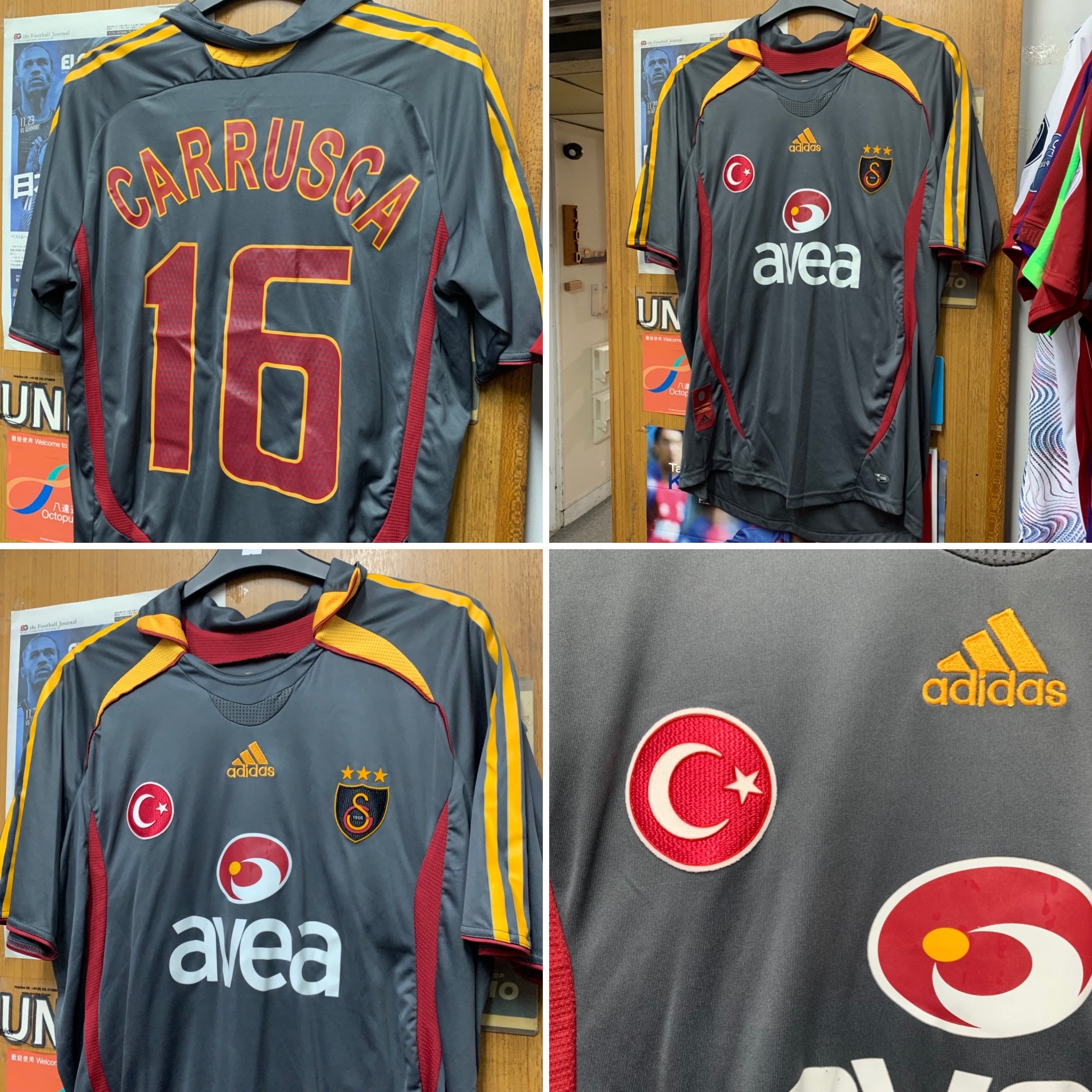 2006 Galatasaray Third Away Shirt with 16 CARRUSCA [Used, L 90% New]