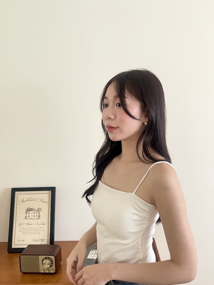 側抓皺平口bra top 罩杯縫死可機洗