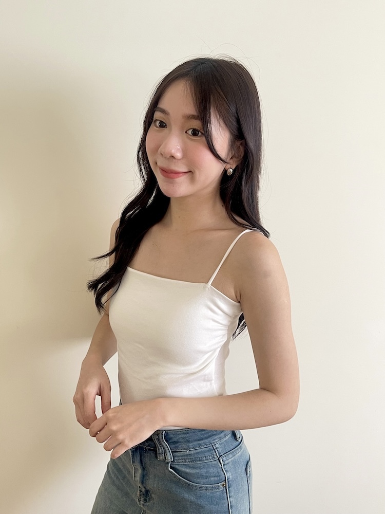 側抓皺平口bra top 罩杯縫死可機洗
