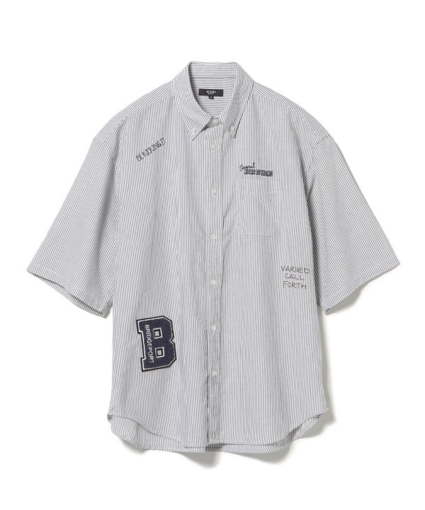 2025SS BEAMS HEART CITY BOY 寬版 刺繡 短袖 直紋 襯衫 3色 現貨 42010075147