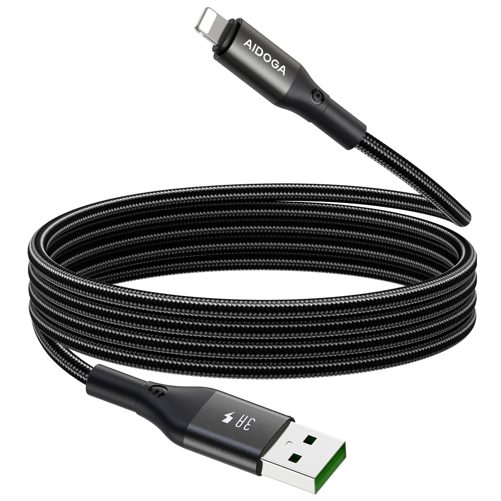 AIDOGA 艾迪伽 iPhone/Lightning充電線傳輸線編織快充線 3A快充 爵士系列 2M