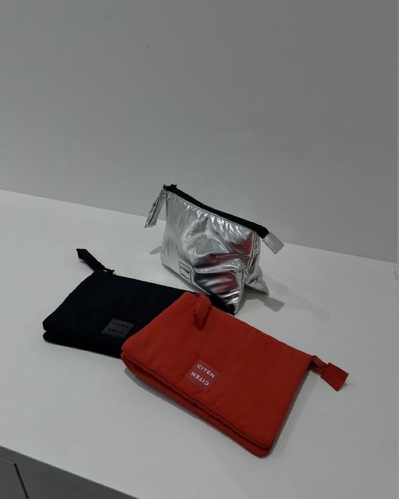 Citen 小香風 銀色 日本 3色 雙層 夾層 化妝包 收納包 小包