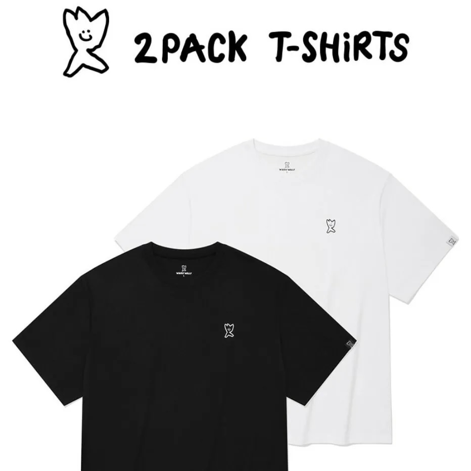 韓國 25ss wacky willy  舒適純棉素tee 2件組 (兩款)