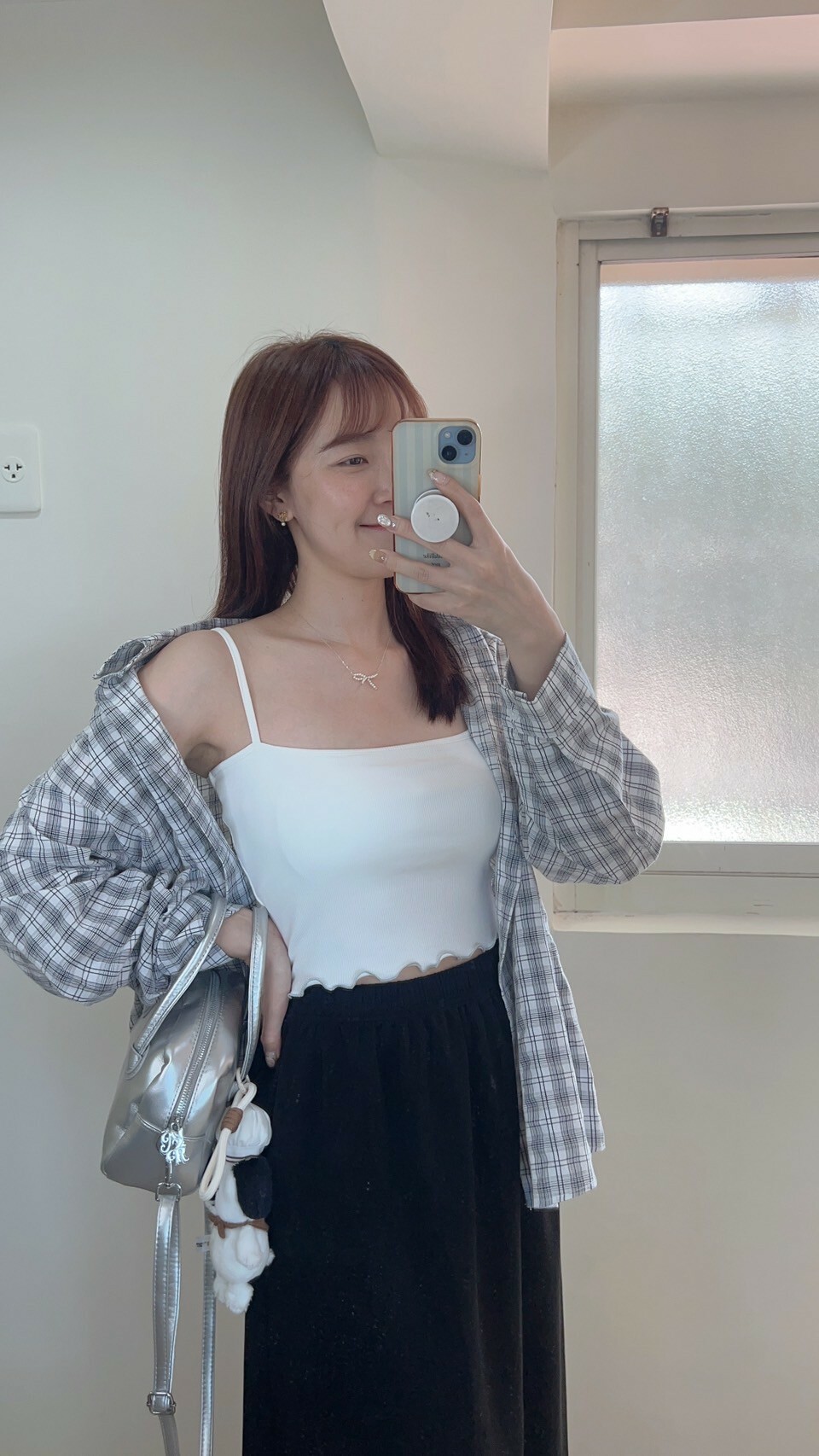 撞色木耳捲邊背心