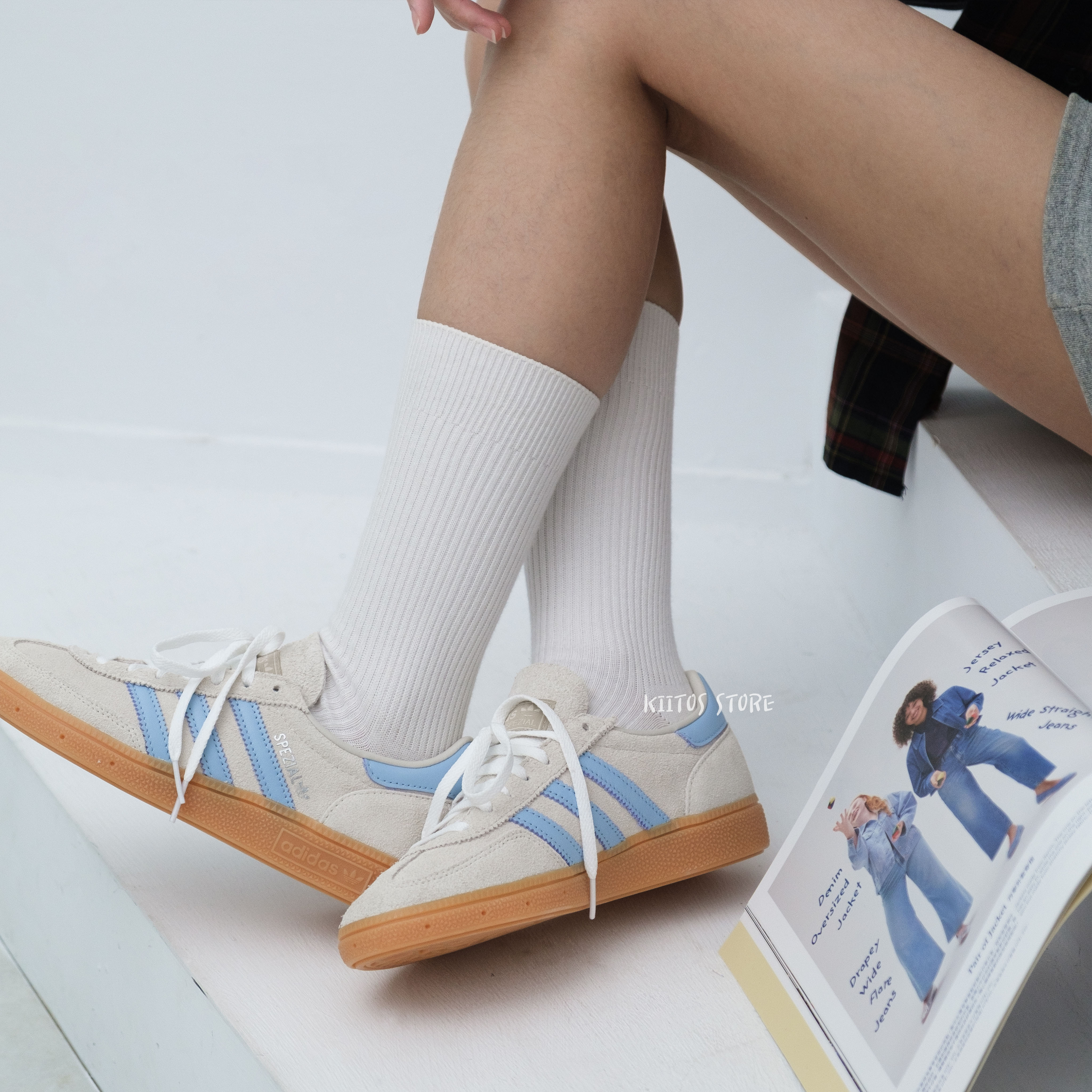 ADIDAS HANDBALL SPEZIAL 寶寶藍 麂皮 復古 焦糖底 德訓鞋  JS0241