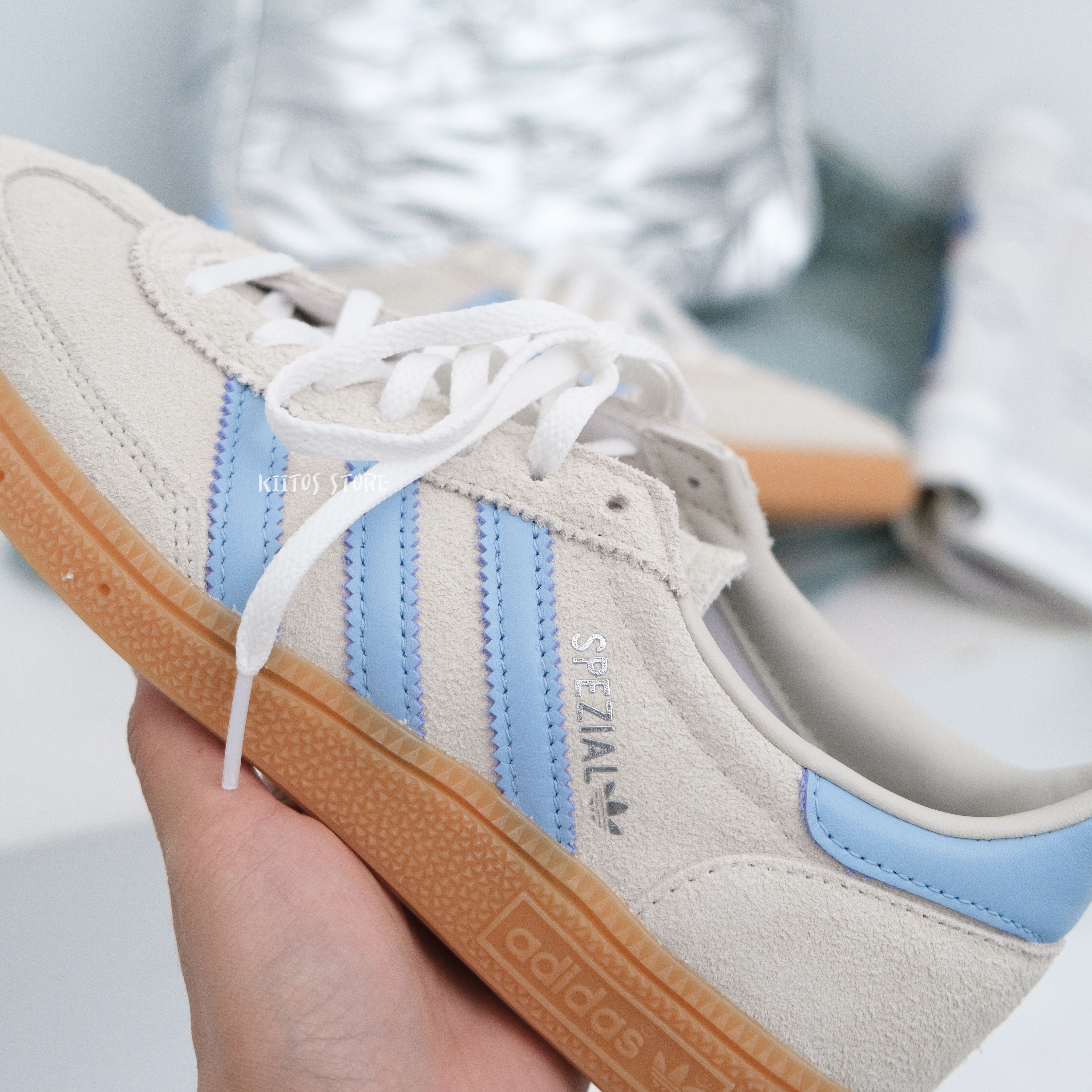 ADIDAS HANDBALL SPEZIAL 寶寶藍 麂皮 復古 焦糖底 德訓鞋  JS0241