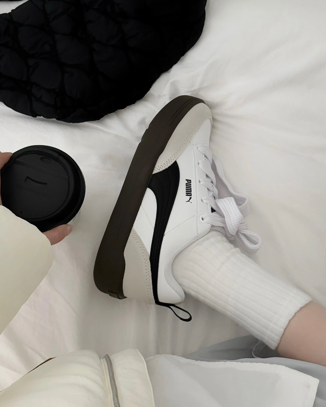 PUMA Park Lifestyle 厚底 焦糖底 復古 麵包鞋 oreo 黑