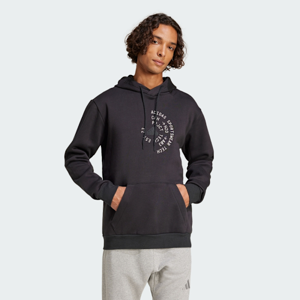 ADIDAS 帽T BL FL HD GD 黑色 刷毛 連帽 長袖 男 IW3518