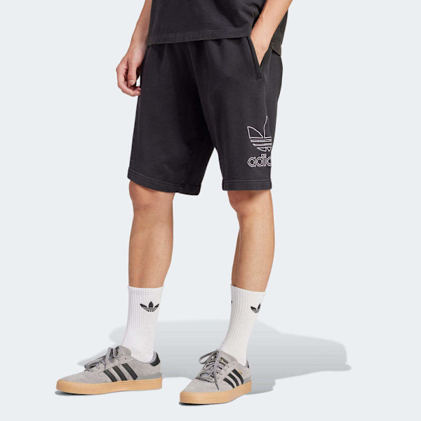 ADIDAS 短褲 OUTL TREF SHORT 黑 三葉草 基本款 棉褲 男 IU2370