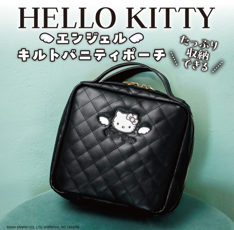 日本直送  HELLO KITTY天使絎縫化妝包