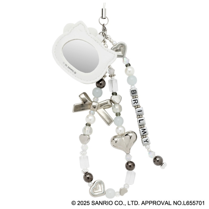 日本直送  HELLO KITTY × BRILMY 串珠手機鏈(帶鏡子)