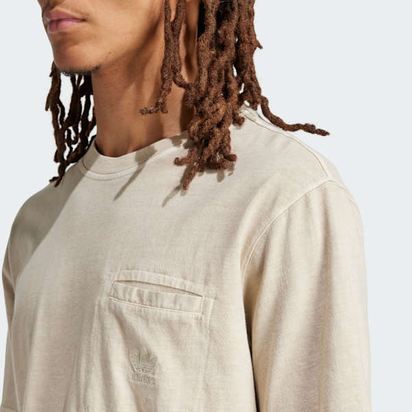 ADIDAS 短T ESS+ DYE PKT T 沙色 口袋 休閒 短袖 男 IS1763