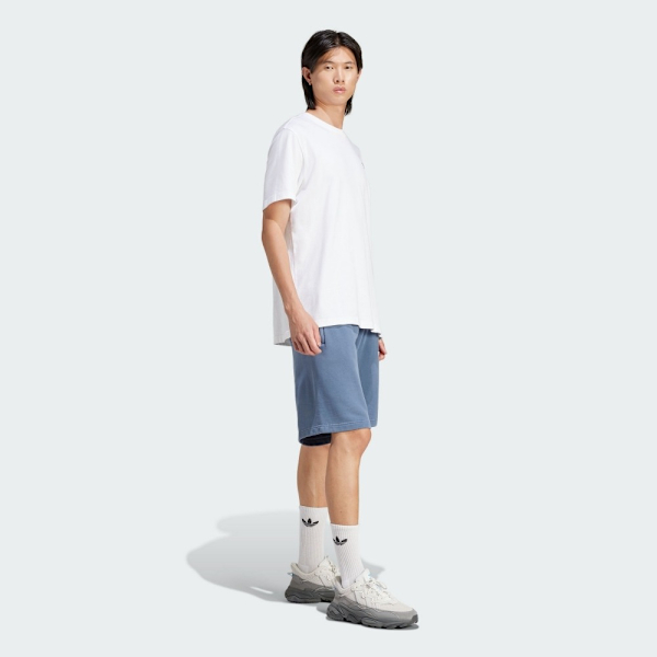 ADIDAS 短褲 OUTL TREF SHORT 湖藍 三葉草 基本款 棉褲 男 IR8005