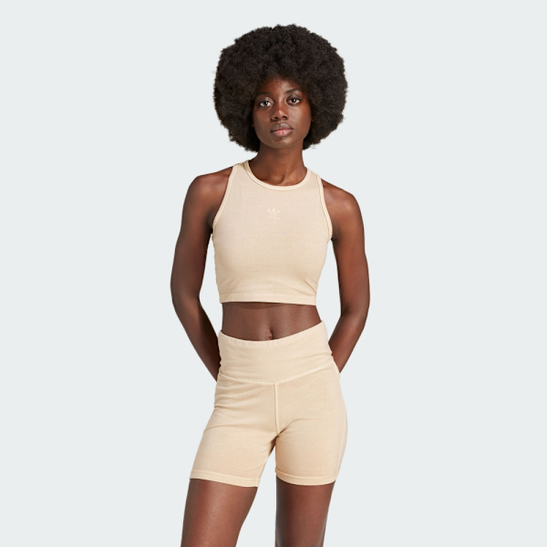 ADIDAS 背心 ESS+ CROP TANK 米色 短版背心 女 IR5996