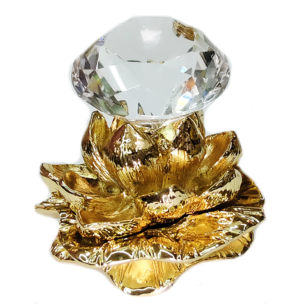 穩鑽{賺}水晶鑽石3公分&金蓮花座【十方】152406