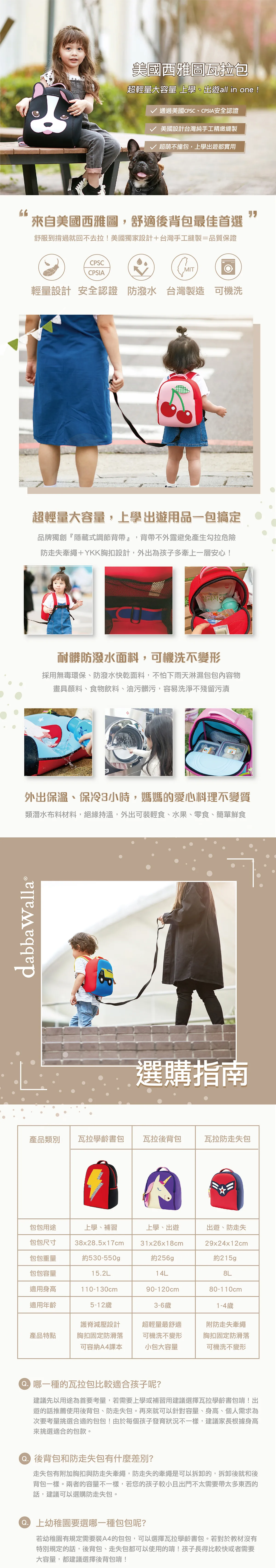 美國 Dabba Walla Bags 防走失後背包