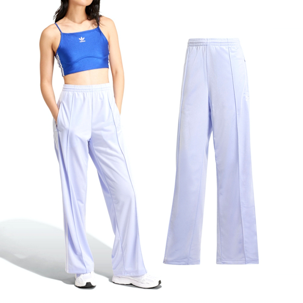ADIDAS 長褲 FIREBIRD TP 淺紫色 三線褲 寬版 直筒褲 女 IP0643