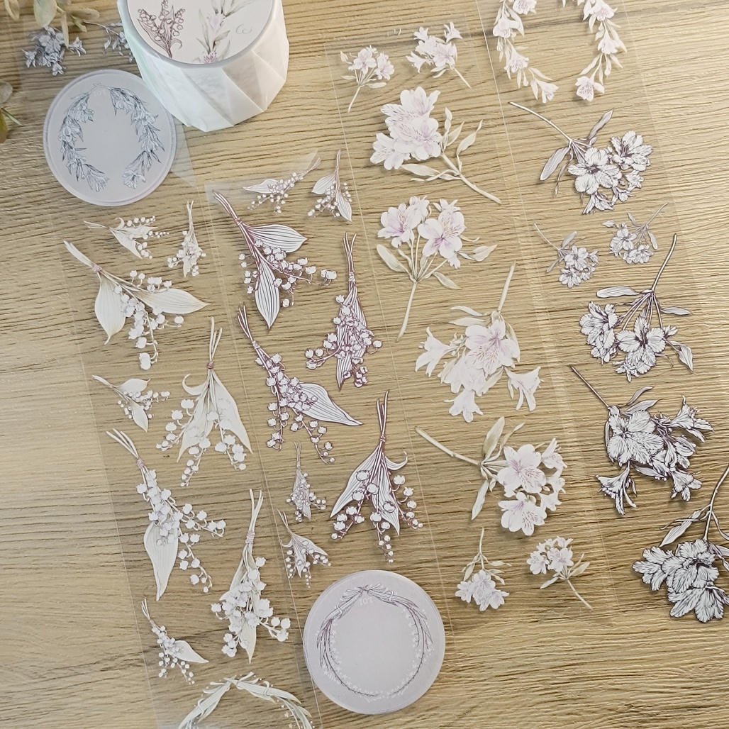 樂意Loi．小捧花 5cm亮面PET膠帶 <整捲/分裝>