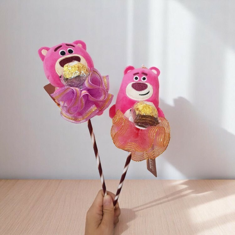 正版草莓熊,正版熊抱哥,單支巧克力棉花糖花束,正版草莓熊,正版熊抱哥,單支巧克力棉花糖花束