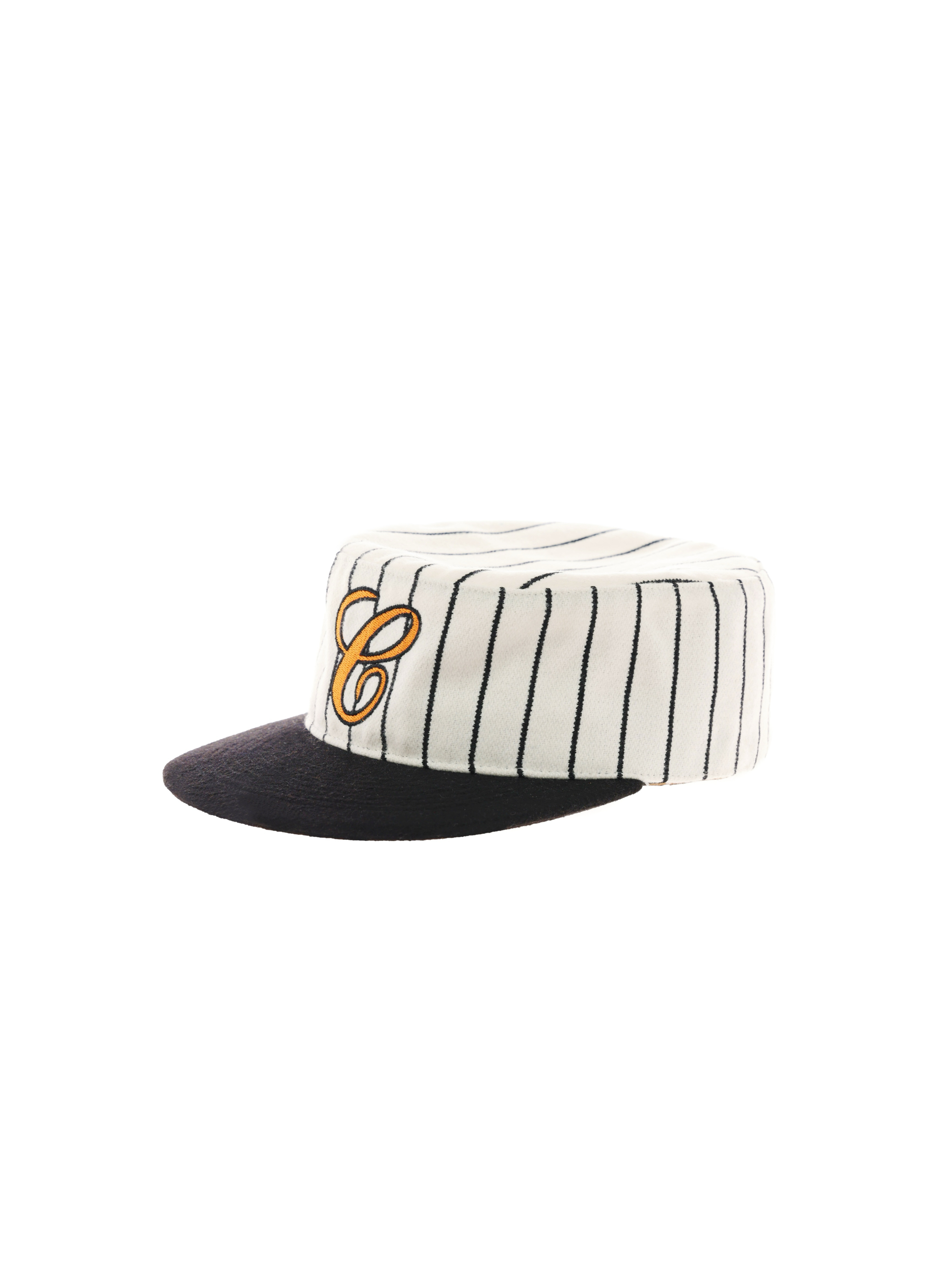 6cRAyon Pillbox Cap – Striped (Orange)